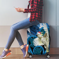 Sulphur-crested Cockatoo New Zealand Christmas In July Luggage Cover NZ Aroha Koru Fern Marble Vibes LT14 - Polynesian Pride