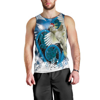 Sulphur-crested Cockatoo New Zealand Christmas In July Men Tank Top NZ Aroha Koru Fern Marble Vibes LT14 - Polynesian Pride