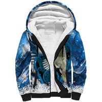 Sulphur-crested Cockatoo New Zealand Christmas In July Sherpa Hoodie NZ Aroha Koru Fern Marble Vibes LT14 Unisex Blue - Polynesian Pride