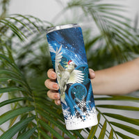Sulphur-crested Cockatoo New Zealand Christmas In July Skinny Tumbler NZ Aroha Koru Fern Marble Vibes LT14 - Polynesian Pride