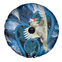 Sulphur-crested Cockatoo New Zealand Christmas In July Spare Tire Cover NZ Aroha Koru Fern Marble Vibes LT14 - Polynesian Pride