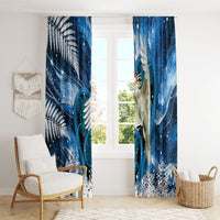 Sulphur-crested Cockatoo New Zealand Christmas In July Window Curtain NZ Aroha Koru Fern Marble Vibes LT14 - Polynesian Pride