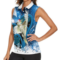 Sulphur-crested Cockatoo New Zealand Christmas In July Women Sleeveless Polo Shirt NZ Aroha Koru Fern Marble Vibes LT14 - Polynesian Pride