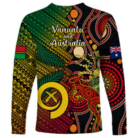 Vanuatu and Australia Long Sleeve Shirt Vanuatuan Polynesian Mix Aussie Aboriginal Art LT14 - Polynesian Pride