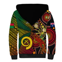 Vanuatu and Australia Sherpa Hoodie Vanuatuan Polynesian Mix Aussie Aboriginal Art LT14 - Polynesian Pride