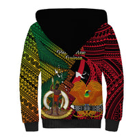 Vanuatu and Papua New Guinea Sherpa Hoodie Vanuatuan With PNG Polynesian Pattern LT14 - Polynesian Pride