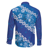 Vintage Blue Polynesia Family Matching Tank Maxi Dress and Hawaiian Shirt Plumeria With Hibiscus Tropical Vibes LT14 - Polynesian Pride