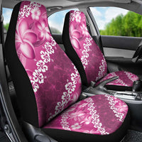 Vintage Pink Polynesia Car Seat Cover Plumeria With Hibiscus Tropical Vibes LT14 - Polynesian Pride