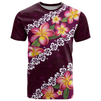 Pink Polynesia T Shirt Plumeria With Hibiscus Pattern Tropical Vibes
