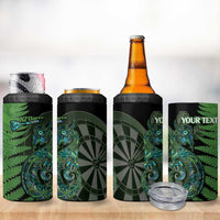 Personalised New Zealand Darts 4 in 1 Can Cooler Tumbler Aotearoa Maori Fern Mix Manaia Tattoo LT14 - Polynesian Pride