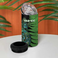 Personalised New Zealand Darts 4 in 1 Can Cooler Tumbler Aotearoa Maori Fern Mix Manaia Tattoo LT14 - Polynesian Pride