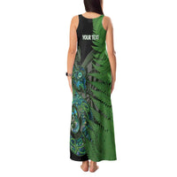 Personalised New Zealand Darts Tank Maxi Dress Aotearoa Maori Fern Mix Manaia Tattoo LT14 - Polynesian Pride