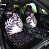 New Zealand Silver Fern Rugby Custom Car Seat Cover Go All Black Purple Maori Paua Shell LT14 One Size Purple - Polynesian Pride