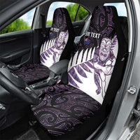 New Zealand Silver Fern Rugby Custom Car Seat Cover Go All Black Purple Maori Paua Shell LT14 - Polynesian Pride