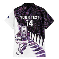 New Zealand Silver Fern Rugby Custom Family Matching Mermaid Dress and Hawaiian Shirt Go All Black Purple Maori Paua Shell LT14 - Polynesian Pride