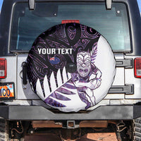 New Zealand Silver Fern Rugby Custom Spare Tire Cover Go All Black Purple Maori Paua Shell LT14 Purple - Polynesian Pride