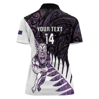 New Zealand Silver Fern Rugby Custom Women Polo Shirt Go All Black Purple Maori Paua Shell LT14 - Polynesian Pride