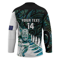 New Zealand Silver Fern Rugby Custom Hockey Jersey Go All Black Turquoise Maori Paua Shell - Polynesian Pride