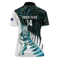 New Zealand Silver Fern Rugby Custom Women Polo Shirt Go All Black Turquoise Maori Paua Shell LT14 - Polynesian Pride