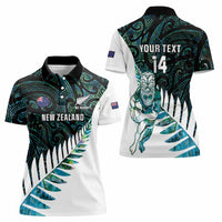 New Zealand Silver Fern Rugby Custom Women Polo Shirt Go All Black Turquoise Maori Paua Shell LT14 - Polynesian Pride