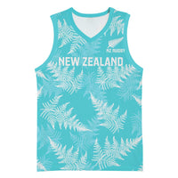 New Zealand Silver Fern Rugby Custom Basketball Jersey Go Aotearoa Champions Turquoise Version - Polynesian Pride