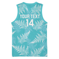 New Zealand Silver Fern Rugby Custom Basketball Jersey Go Aotearoa Champions Turquoise Version - Polynesian Pride