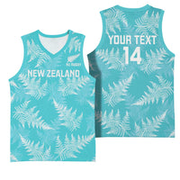 New Zealand Silver Fern Rugby Custom Basketball Jersey Go Aotearoa Champions Turquoise Version - Polynesian Pride