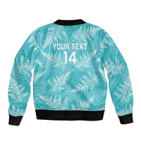 New Zealand Silver Fern Rugby Custom Bomber Jacket Go Aotearoa Champions Turquoise Version - Polynesian Pride