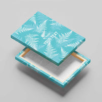 New Zealand Silver Fern Rugby Custom Canvas Wall Art Go Aotearoa Champions Turquoise Version - Polynesian Pride