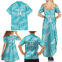 New Zealand Silver Fern Rugby Custom Family Matching Summer Maxi Dress and Hawaiian Shirt Go Aotearoa Champions Turquoise Version LT14 - Polynesian Pride