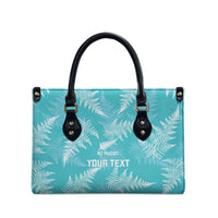 New Zealand Silver Fern Rugby Custom Leather Bag Go Aotearoa Champions Turquoise Version LT14 - Polynesian Pride