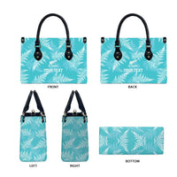 New Zealand Silver Fern Rugby Custom Leather Bag Go Aotearoa Champions Turquoise Version LT14 - Polynesian Pride