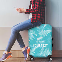 New Zealand Silver Fern Rugby Custom Luggage Cover Go Aotearoa Champions Turquoise Version - Polynesian Pride