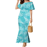 New Zealand Silver Fern Rugby Custom Mermaid Dress Go Aotearoa Champions Turquoise Version - Polynesian Pride