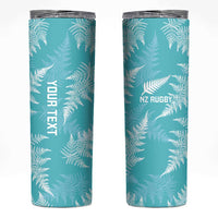 New Zealand Silver Fern Rugby Custom Skinny Tumbler Go Aotearoa Champions Turquoise Version LT14 Turquoise - Polynesian Pride