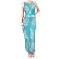 New Zealand Silver Fern Rugby Custom Tank Maxi Dress Go Aotearoa Champions Turquoise Version - Polynesian Pride
