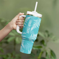 New Zealand Silver Fern Rugby Custom Tumbler With Handle Go Aotearoa Champions Turquoise Version - Polynesian Pride