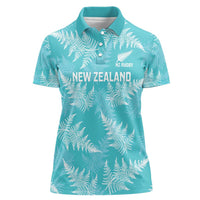 New Zealand Silver Fern Rugby Custom Women Polo Shirt Go Aotearoa Champions Turquoise Version LT14 Female Turquoise - Polynesian Pride