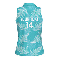 New Zealand Silver Fern Rugby Custom Women Sleeveless Polo Shirt Go Aotearoa Champions Turquoise Version LT14 - Polynesian Pride