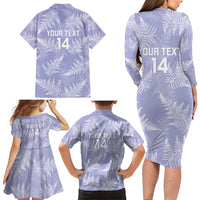 New Zealand Silver Fern Rugby Custom Family Matching Long Sleeve Bodycon Dress and Hawaiian Shirt Go Aotearoa Champions Purple Version LT14 - Polynesian Pride