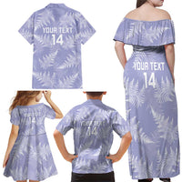 New Zealand Silver Fern Rugby Custom Family Matching Off Shoulder Maxi Dress and Hawaiian Shirt Go Aotearoa Champions Purple Version LT14 - Polynesian Pride
