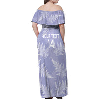 New Zealand Silver Fern Rugby Custom Family Matching Off Shoulder Maxi Dress and Hawaiian Shirt Go Aotearoa Champions Purple Version LT14 - Polynesian Pride