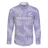 New Zealand Silver Fern Rugby Custom Family Matching Summer Maxi Dress and Hawaiian Shirt Go Aotearoa Champions Purple Version LT14 Dad's Shirt - Long Sleeve Purple - Polynesian Pride