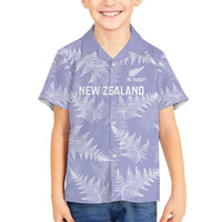 New Zealand Silver Fern Rugby Custom Family Matching Summer Maxi Dress and Hawaiian Shirt Go Aotearoa Champions Purple Version LT14 Son's Shirt Purple - Polynesian Pride
