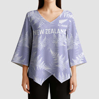 New Zealand Silver Fern Rugby Custom Kimono Sleeve Blouse Go Aotearoa Champions Purple Version - Polynesian Pride