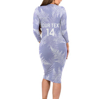 New Zealand Silver Fern Rugby Custom Long Sleeve Bodycon Dress Go Aotearoa Champions Purple Version LT14 - Polynesian Pride