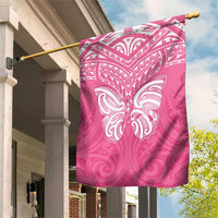 New Zealand Breast Cancer Awareness Garden Flag Maori Butterfly Pink Ribbon LT14 House Flag Pink - Polynesian Pride