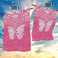 New Zealand Breast Cancer Awareness Garden Flag Maori Butterfly Pink Ribbon LT14 - Polynesian Pride