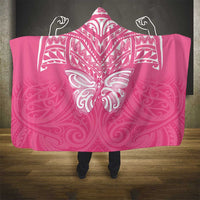 New Zealand Breast Cancer Awareness Hooded Blanket Maori Butterfly Pink Ribbon LT14 - Polynesian Pride