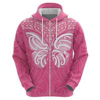 New Zealand Breast Cancer Awareness Hoodie Maori Butterfly Pink Ribbon LT14 - Polynesian Pride